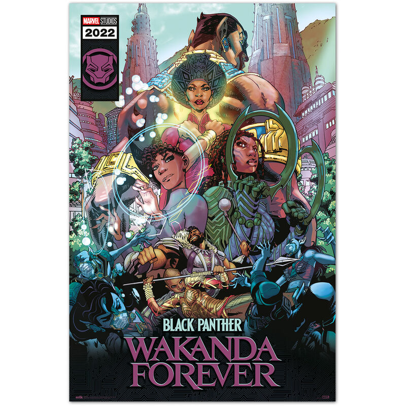 Poster marvel black panther wakanda forever fumetto