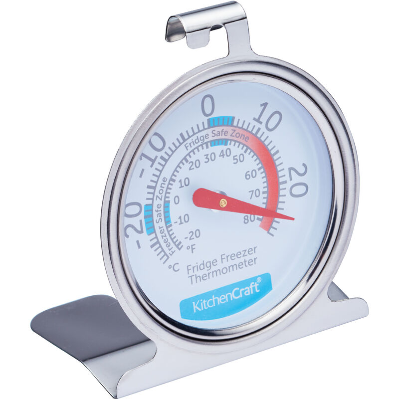 KitchenCraft Termometro per frigorifero e congelatore con guida della  temperatura minima e massima, acciaio inox