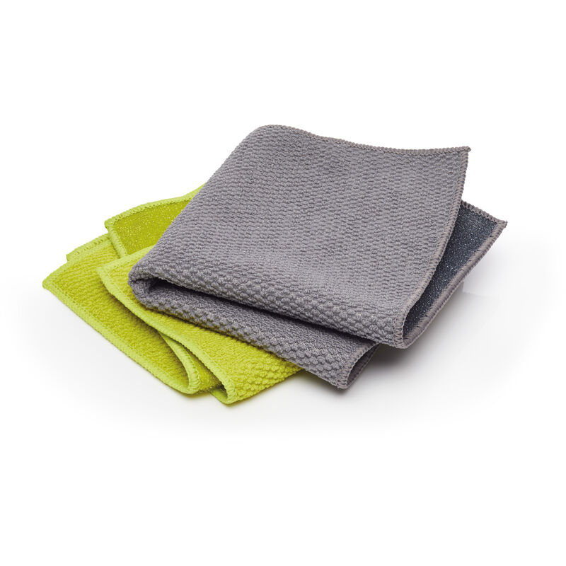 KitchenCraft Set de 3 asciugamani da cucina de Microfibra e Poliestere, 30  x 30 cm - Verde