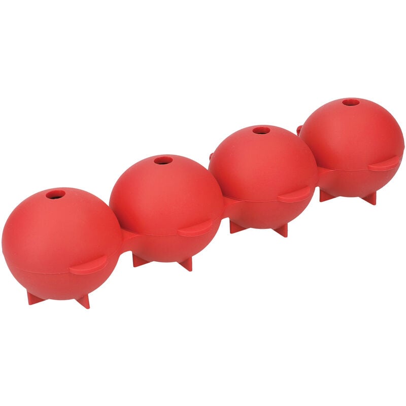 Colourworks Stampi per ghiaccio a forma di sfera, in silicone, rosso, 21,5  x 7 x