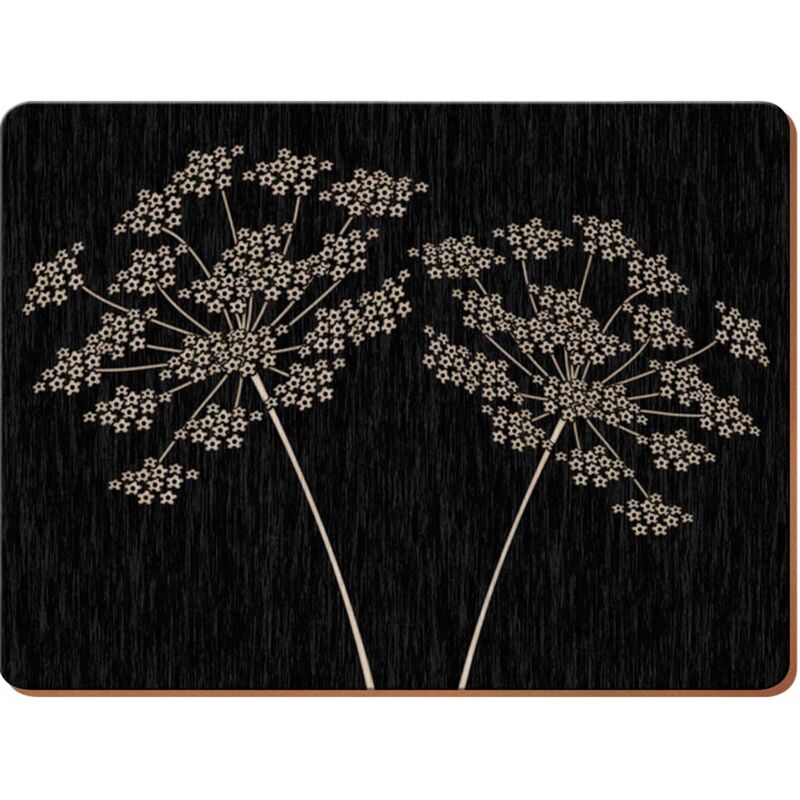 CREATIVE TOPS Set de 4 Tischsets, Korkrücken, Design de Weine, Holz