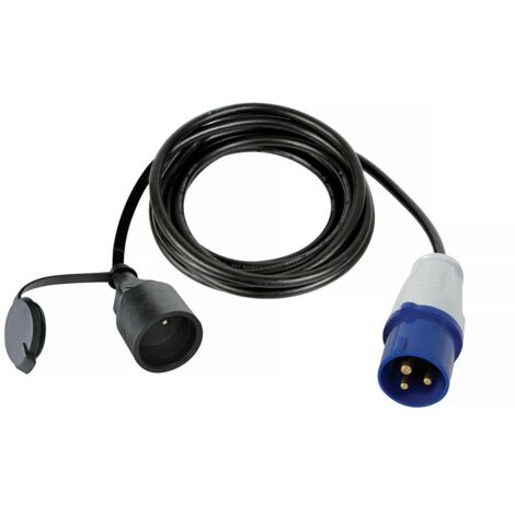 PRESA CAVO ADATTATORE A SPINA CEE - 3 m - PRESA FRANCESE (1/2)