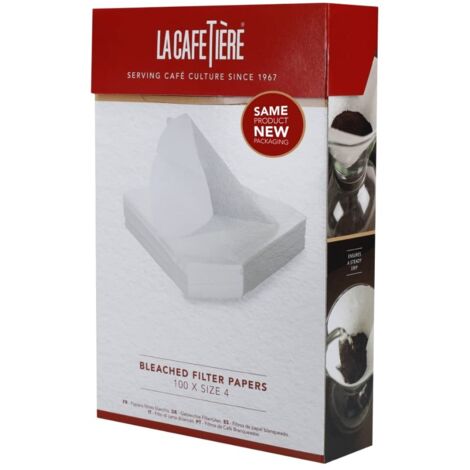 La Cafetière - Carta filtro caffè sbiancata, formato 4, 100 pezzi, confezione regalo de (1/3)