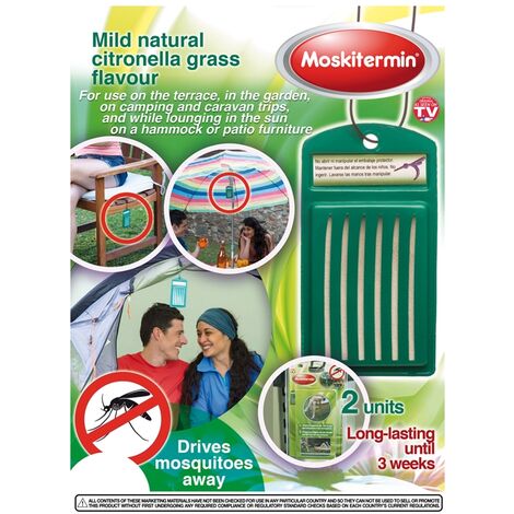 [NON UTILIZZATO] OUTLET Repellente per zanzare con una leggera fragranza di citronella, per uso esterno, di lunga durata