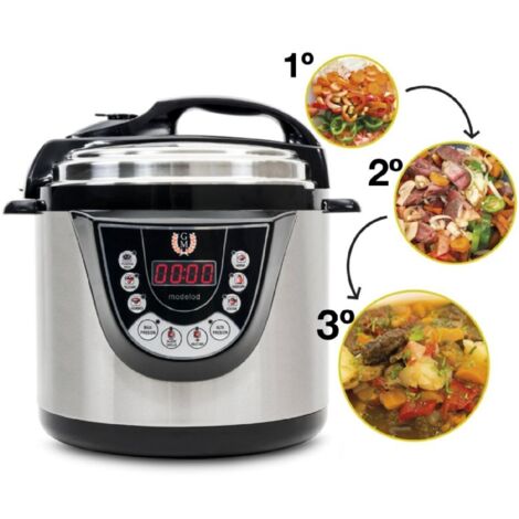 Cecotec 02003 pentola a pressione a 6 L Nero, Acciaio inox 1000 W