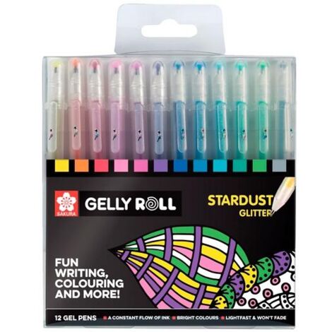 set di penne gel glitterate fluorescenti, per scarabocchiare