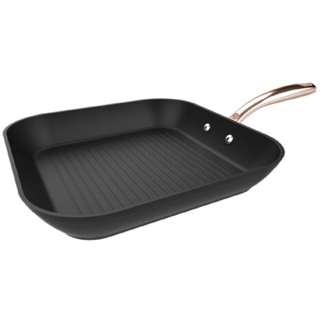 Grill de 28 cm de alluminio forgiato, con rivestimento antiaderente de di alta qualità Platinum Plus Teflon™ Rivestimento antiaderente, 100 % free de PFOA. (1/5)