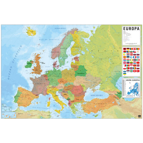 Poster mappa Europa è fisica politica