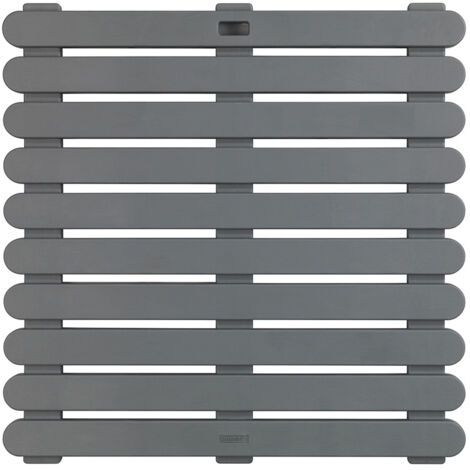 WENKO Griglia per bagno, griglia per doccia antiscivolo, per uso interno ed esterno, Plastica, 55x55 cm, grigio