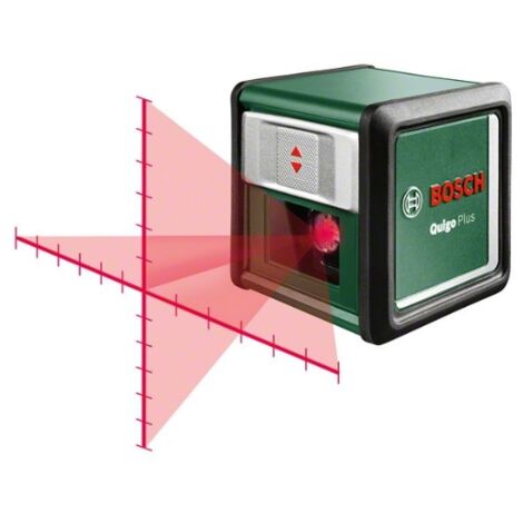 Bosch Laser de Cross Lines Quigo Plus con treppiede (facile allineamento ato distanze uguali e variabili grazie a athelas marcature sulla linea laser, in scatola de cartone)