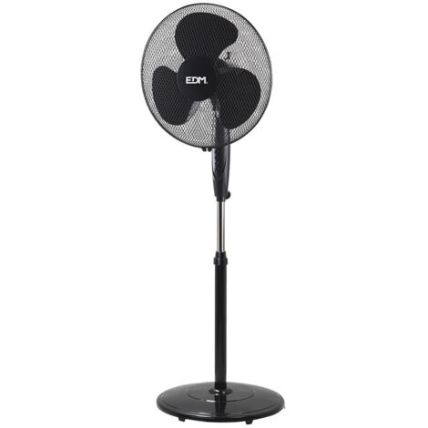 Ventilatore depie con base circolare nera potenza: 45w pale: ø40cm altezza regolabile 110-130cm edm (1/2)