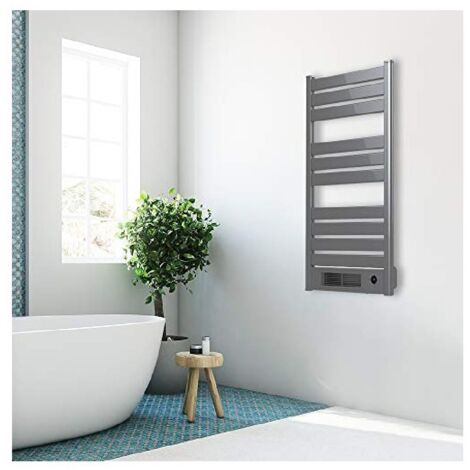 Portasciugamani elettrico con termosifone in ceramica incorporato. Potenza totale da 2000 W. Display a LED. Telecomando. Timer 24h. IPX4. Impostazioni della temperatura. Termostato.