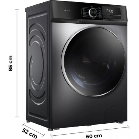 Cecotec Lavatrice 8Kg Bolero Dresscode 8500 Inverter Acciaio a carica frontale AA 1900W, 1400 rpm, Motore Inverter Plus, Basso Consumo, 16 Programmi, SteamMax, Partenza Ritardata, Acciaio (1/5)