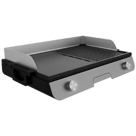 RISOLI' | BBQ, Piastra Antiaderente 38x22cm, Griglia per Barbecue e Forno, Alto Spessore 6 mm, in Alluminio Fuso Riciclato, Made in Italy