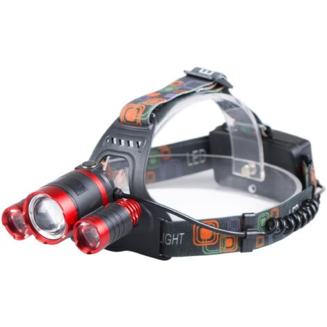 LIBOX LB0106 - Lampada frontale con pacco batterie (1 x T6 + 2 x XPE