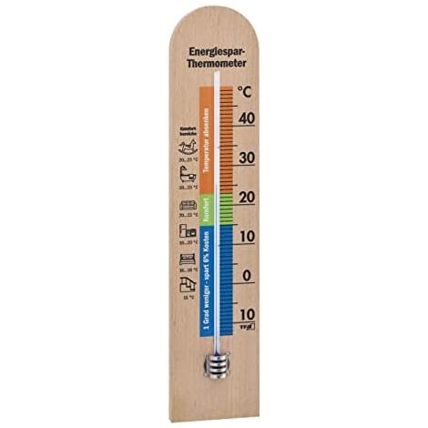 TFA Dostmann Energiespar-Thermometer - Raumthermometer Aus Buche Mit Komfortbereich