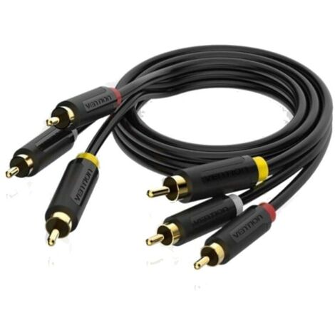 Cavo RCA AV 3x Maschio – 5 Metri, Nero, Per Console E Dispositivi TV