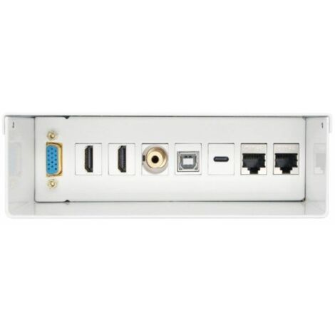 AISENS - A127-0720 - Involucro di connessioni audio-video VGA+JACK3.5+2xHDMI+1xUSB-B+1xUSB-C+2xRJ45 Cat.6A STP, Bianco (1/3)