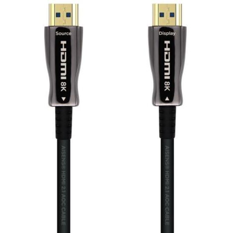 AISENS HDMI V2.1 AOC Ultra Alta Velocità / HEC 8k@60Hz 4k@120Hz 4:4:4:4 48Gbps, A/M-A/M, Nero, 30m (1/4)