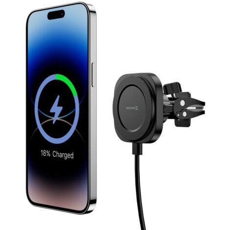 Swissten Magstick - Supporto Magnetico Per Auto Con Ricarica Wireless Compatibile Con Magsafe 15 W75 W De Alta Potenza E Rimuovibilecavo 86046427