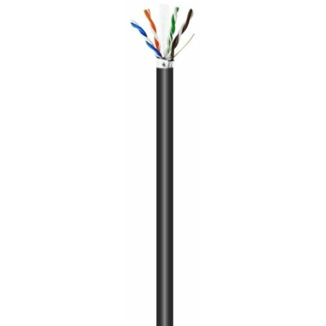 AISENS Cable de Rete impermeabile all'aperto RJ45 Cat.6 FTP rigido AWG24, nero, 100M (1/3)