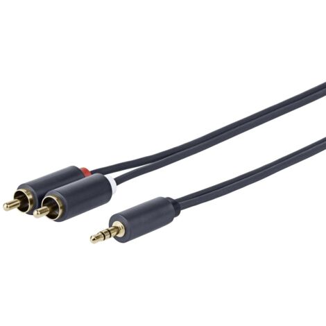 e+p B 113/2 audio kabel 2,5 m 2 x RCA 3.5mm Zwart