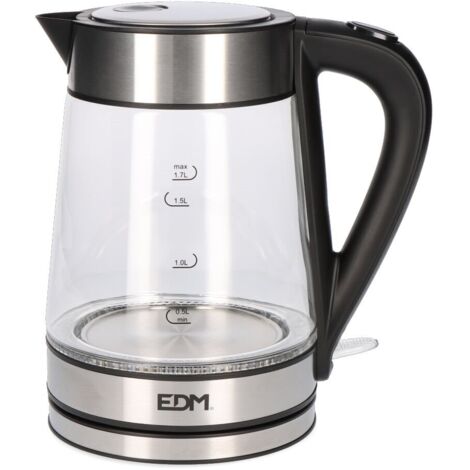Bollitore elettrico de con luce LED EDM 1850-2200 W Vetro 1,7 L (1/3)