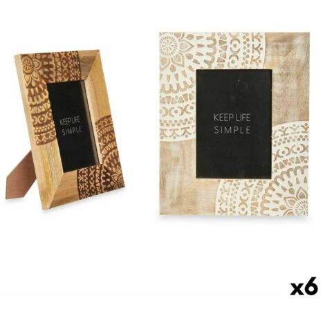 Quadro Decorativo Di Cotone Fatto A Mano Con Cornice Marrone Chiaro 60x80cm Tesa