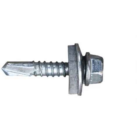 Celo 955507301 - Vite per trapano Din 7301 a testa esagonale diametro 5,5X50 Mm, rondella de Epdm diametro 16 zincato, 250 pz.
