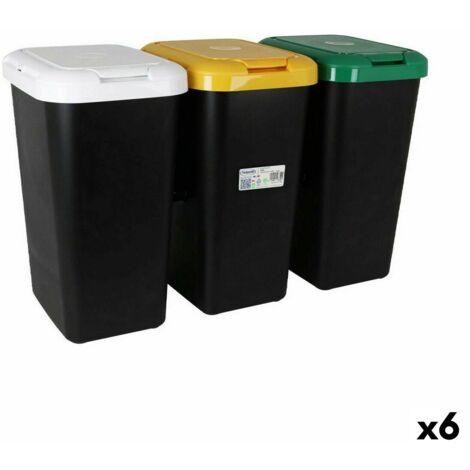 Bidone Raccolta Bottiglie 100L – Tessuto Oxford 600D – Con Coperchio In Gomma E Sacchetto Interno Lavabile – 40x32x75 Cm - 3