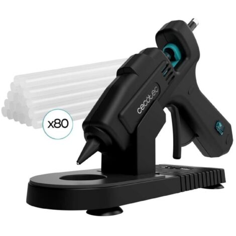 Pistola per colla a caldo da 100W di potenza. Riscaldamento ultrarapido. Fino a 180ºC. Include una protezione per il tavolo e 80 stick di colla. (1/3)