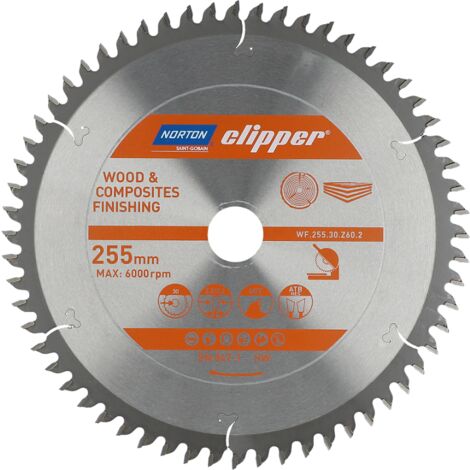 Lama de carburo rifinita 255x3.2/2.2x30 Z60 NORTON CLIPPER - 70184608114