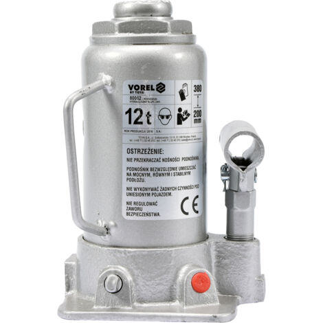 Cric Idraulico 4 Tonnellate - Sollevatore 4000 Kg, Altezza 195-380 Mm, Per Auto E Mezzi Pesanti