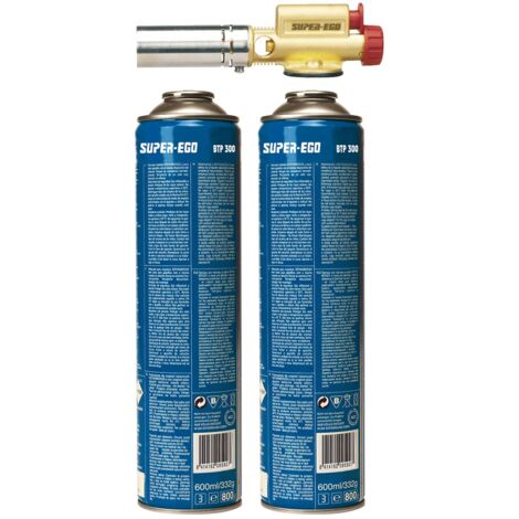 torcia easyfire con filettatura piezoelettrica eu 7/16" + 2 bottiglie btp300 1000000768 super ego