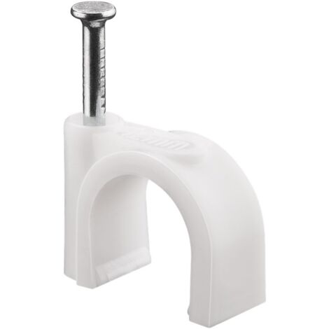 Chiodini fissacavo 12 mm, bianco, fissaggio per cavi con diametro fino a 12 mm. Diametro 12 mm (1/5)