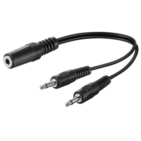 Adattatore cavo audio a Y 3,5 mm, 1x jack stereo a 2x spina mono, Presa 3,5 mm (3-pin, stereo) 2 spina 3,5 mm (2-pin, mono). Lunghezza del Cavo 0.2 m (1/3)