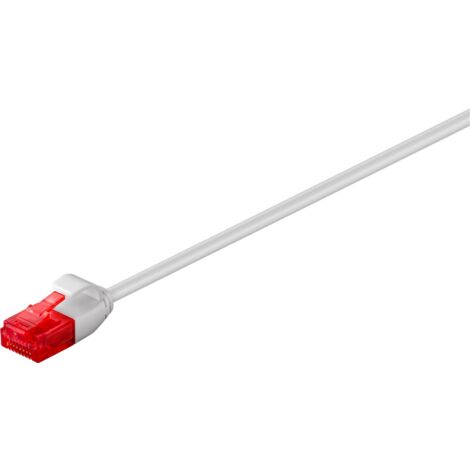 CAT 6 cavo patch slim, U/UTP, grigio, conduttore di rame (CU). Lunghezza del Cavo 1 m (1/3)