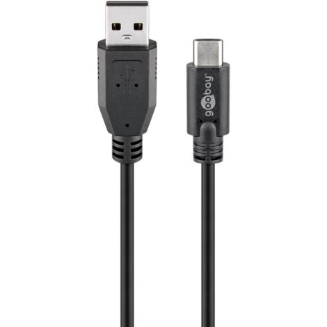 Goobay Cavo USB 2.0 Tipo A - Tipo A, 3 Metri, Nero, Per Ricarica E Sincronizzazione Dati, Fino A 480 Mbit/s
