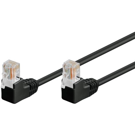 Cavo di rete Patch Angolato 90° CCA Cat. 5e Nero UTP 1 m - Cavi Patch Categoria 5E - Cavi di