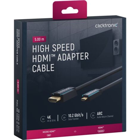 Chenyang Cavo Adattatore Micro HDMI Maschio A HDMI Femmina, 10 Cm, 4K, Con Connettori Placcati Oro, Per Fotocamera E HDTV