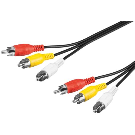 Cavo di collegamento audio video composito, 3x RCA, 3 spina RCA 3 spina RCA. Lunghezza del Cavo 5 m (1/2)