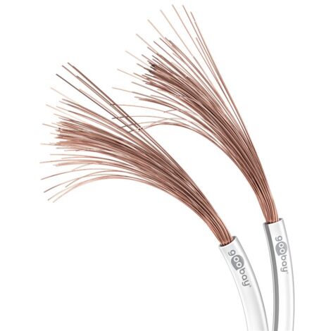 Goobay 15108 Cavo Per Altoparlanti 50m | 2x2,5 Mm² Rame Bianco | Rotolo Da 50 Metri Per Impianti Audio