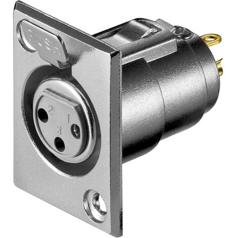 Goobay 11220 - Spina Da Pannello XLR A 3 Pin Per Microfono, Connettore Audio Professionale, Saldabile