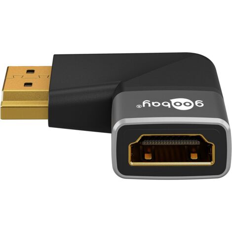 Goobay Adattatore Angolare HDMI 270° - Maschio/Femmina - 8K@60Hz 4K@120Hz - 48 Gbps - HDR EARC - Placcato Oro - 72012
