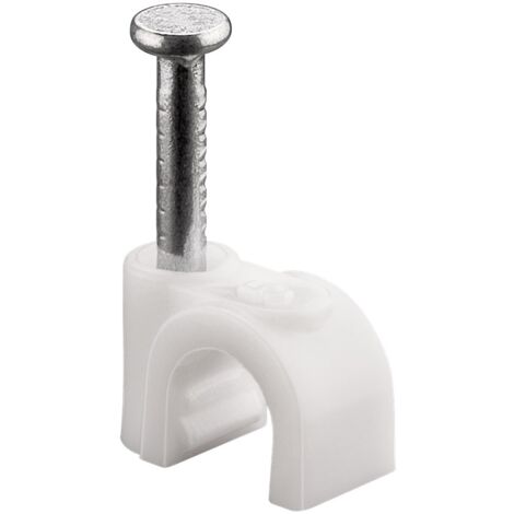Chiodini fissacavo 5 mm, bianco, fissaggio per cavi con diametro fino a 5 mm. Diametro 5 mm (1/5)