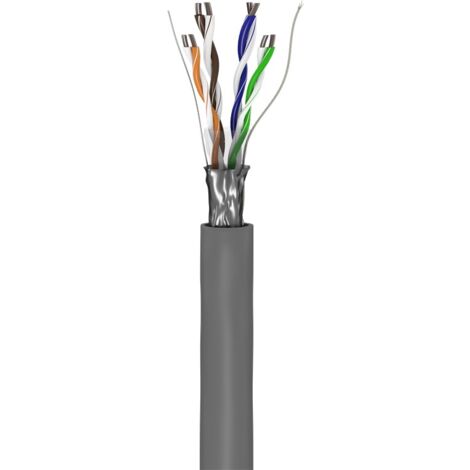 Goobay Cavo Di Rete CAT 5e Matassa 305m – SF/UTP Grigio Per Installazioni Interne, Cavo Dati Per Ufficio E Casa (Small Office/Home Office)