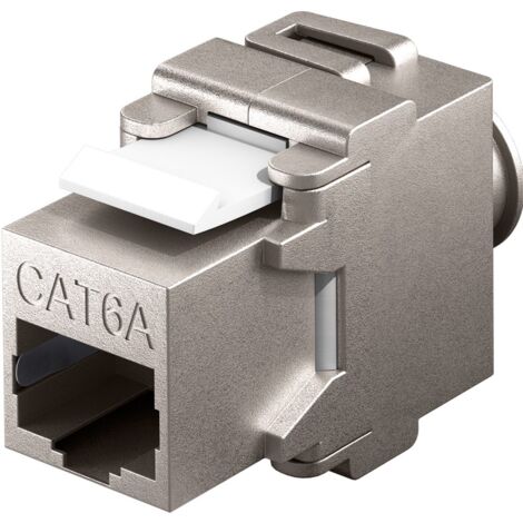 Presa Ethernet Goobay CAT 6a, Doppia RJ45 Schermata, Bianca, Per Montaggio A Muro - copertina
