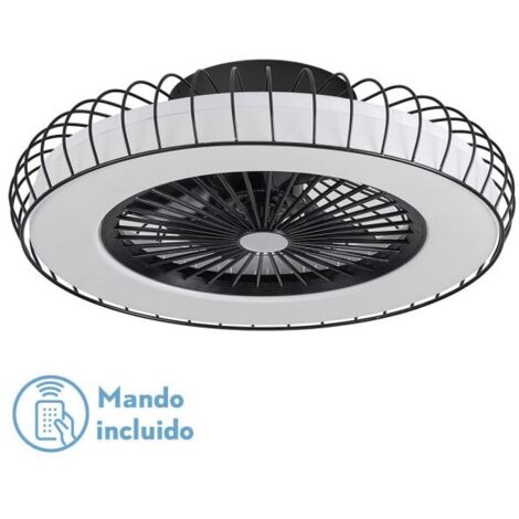 FABRILAMP Ventilatore 72w Dc Albonez Nero 5 Lame Trasp. 18x53x53cm 6 Vel. 3 Colori / Terremoto, Memoria, Temp. e Intensità Reg. 6120lm (1/4)