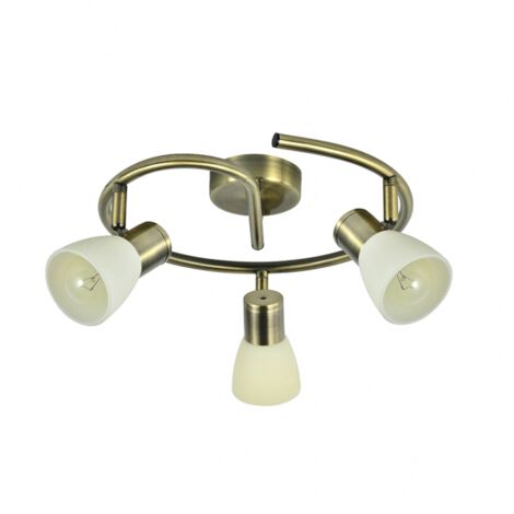 ABRILA AKUNADECOR Illuminazione bagno Cholo Plafoniera 3 Faretti Pelle (1/2)