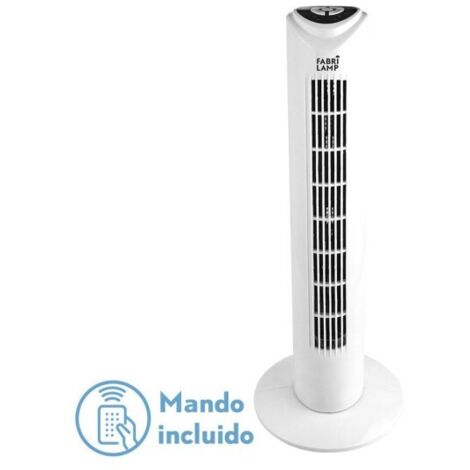 FABRILAMP Fan De Tuka Tower White 3 Vel 50w/Quake Oscillating Timer 80x25x25 Cm